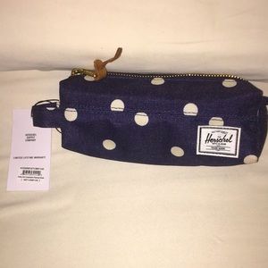 Herschel navy blue bag polka dot NWT LAST ONE